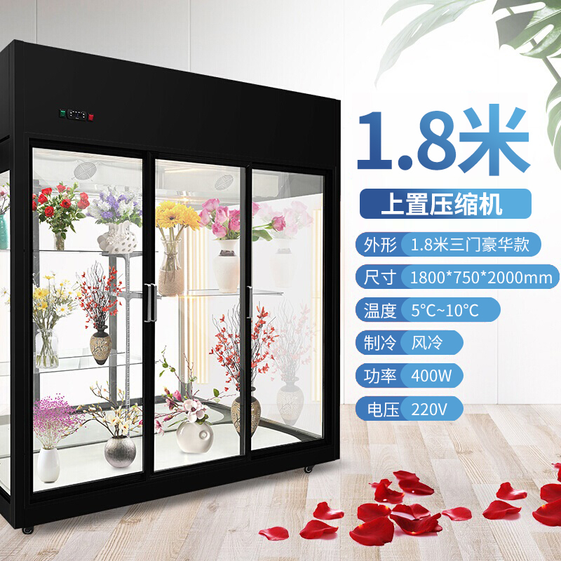 飞天鼠(FTIANSHU) 鲜花保鲜柜风冷展示柜冷藏商用冷柜鲜花植物柜陈列立式展示柜鲜花保鲜柜 1.8米三门豪华款