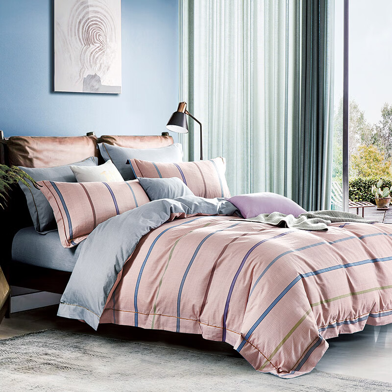 天琴床品四件套245*250cm柔软舒适美好时代活性纯棉TQ-T125高清大图