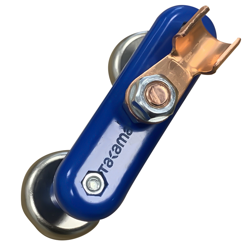 高松takama 双头强磁紫铜搭铁 地线磁铁电焊多功能接地磁铁焊工吸铁石电焊夹工具 604102高清大图