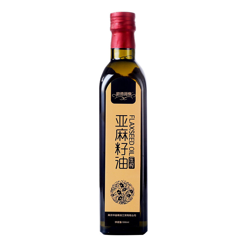 欧德薇榄一级初榨亚麻籽油礼盒500ml*2瓶 中益出品