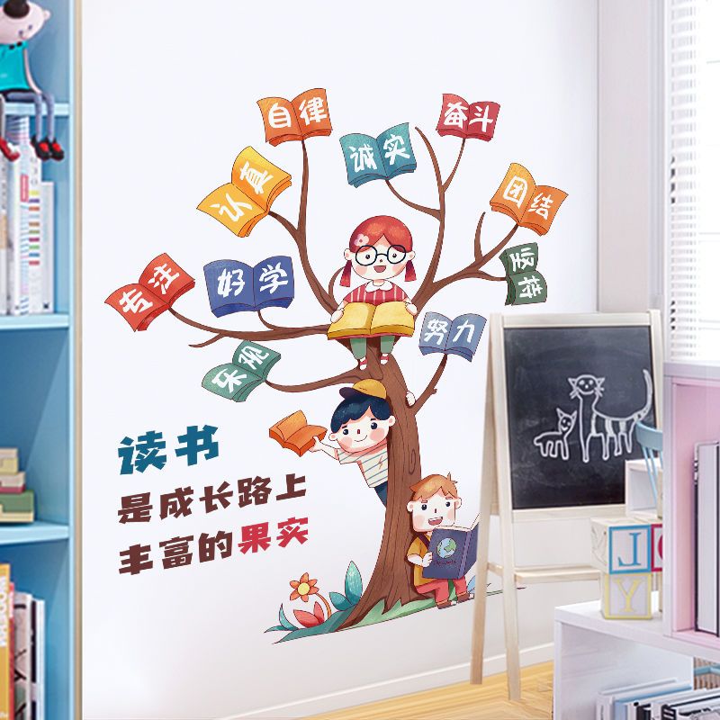 卡通励志墙贴纸标语墙纸自粘卧室装饰品贴画学生教室壁纸自粘墙面|好习惯 升级款PVC材质（大）