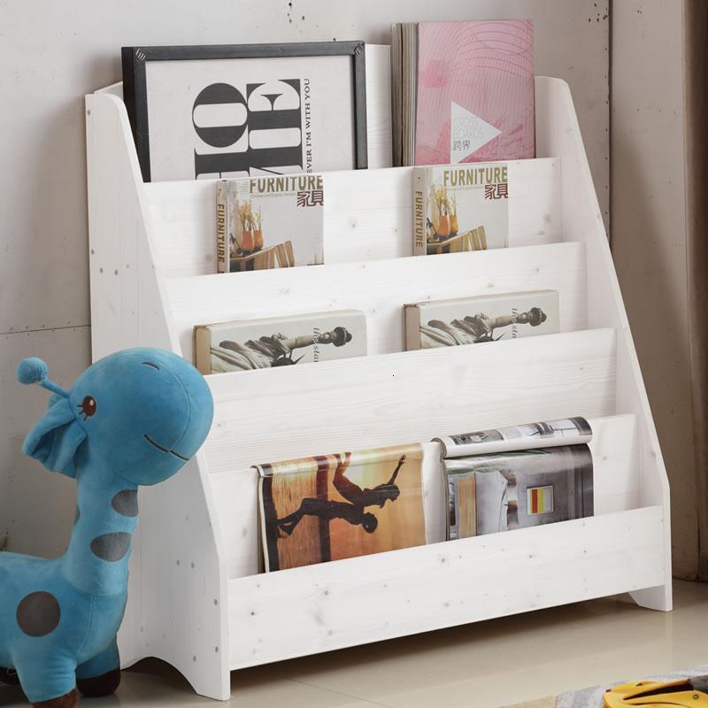 森美人实木儿童书架学生书报架幼儿园宝宝绘本架杂志架整理架书柜置物架高清大图
