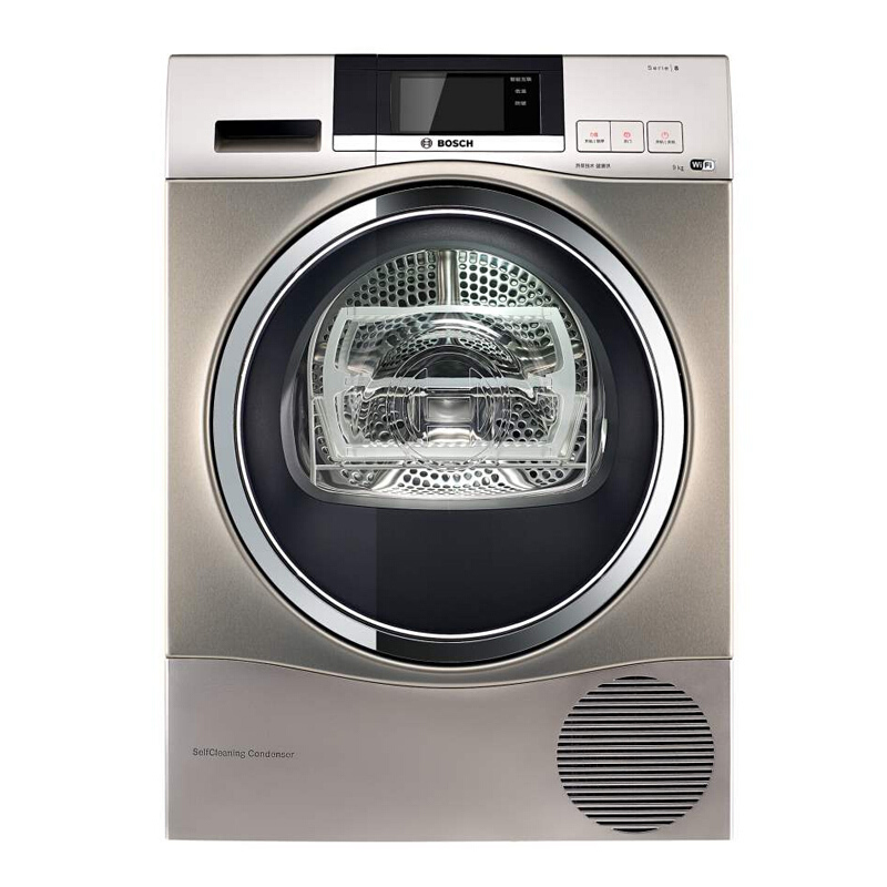 博世(BOSCH) WTU879H90W公斤干衣机家用烘干机 热泵烘干 除菌烘婴幼烘 智能家居互联 大尺寸触摸屏高清大图
