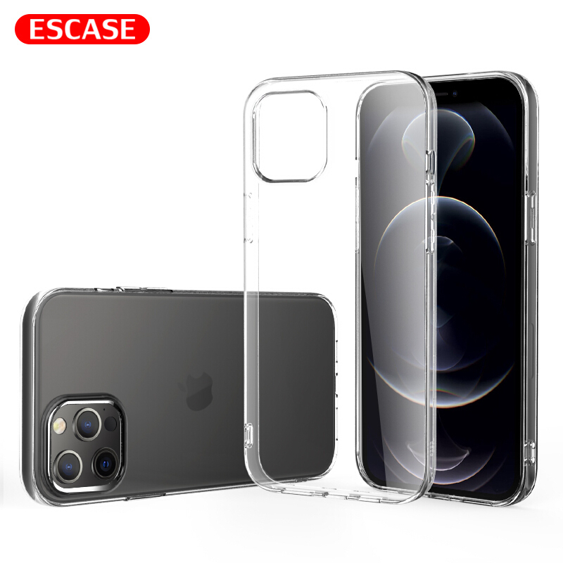 ESCASE 苹果12手机壳/钢化膜iphone12mini钢化膜12Pro壳膜套装12promax高清透明全包防摔软壳