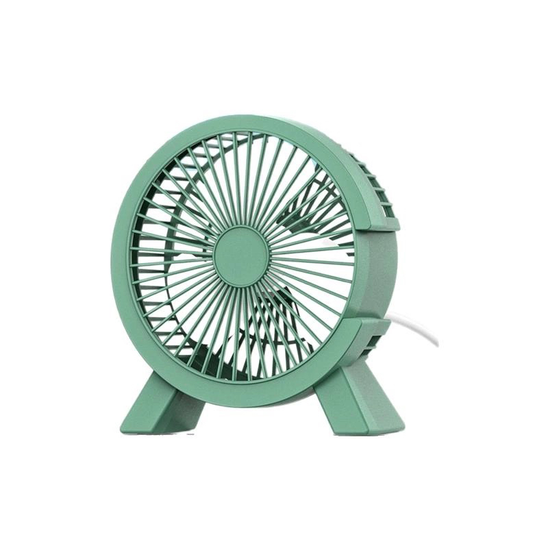 新款桌面小风扇大C小C学生宿舍迷你静音大风力卡通风扇便携式礼品 绿色