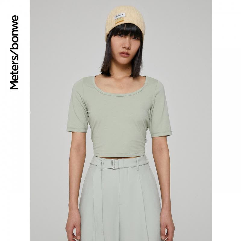 [1件5折价:29.5]美特斯邦威女基本百搭大U领图片