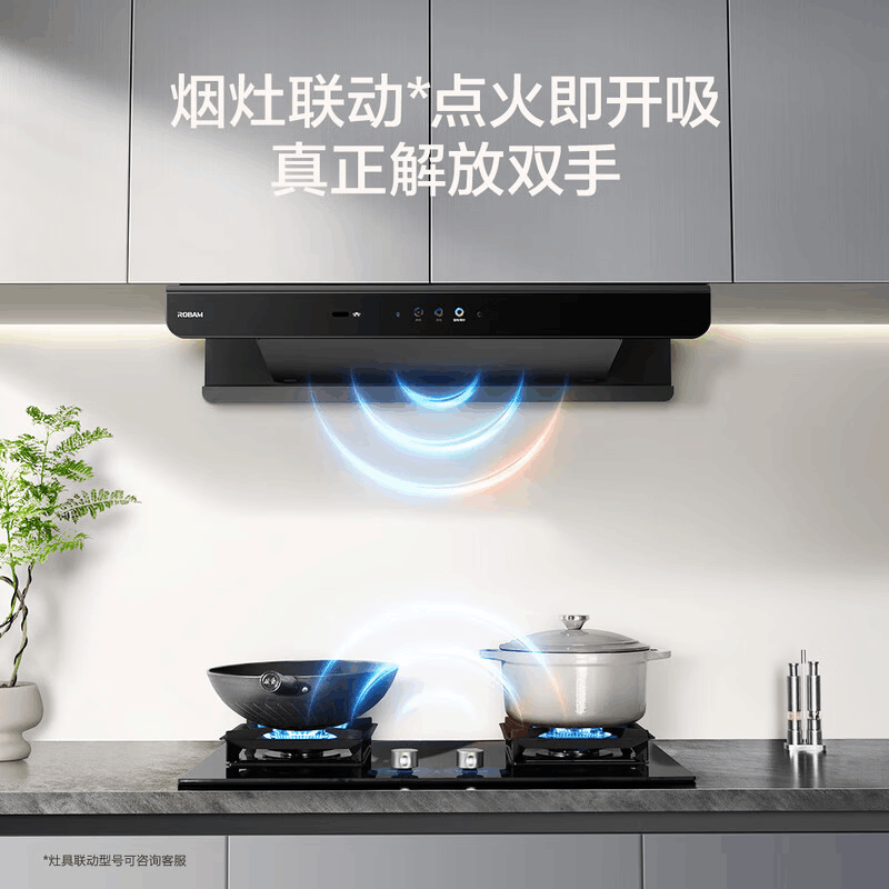 老板(Robam)[双子星E2P]欧式顶吸烟灶联动双腔变频大吸力家用厨房油烟机28风量 烟灶套餐E2P+D2 天然气图片