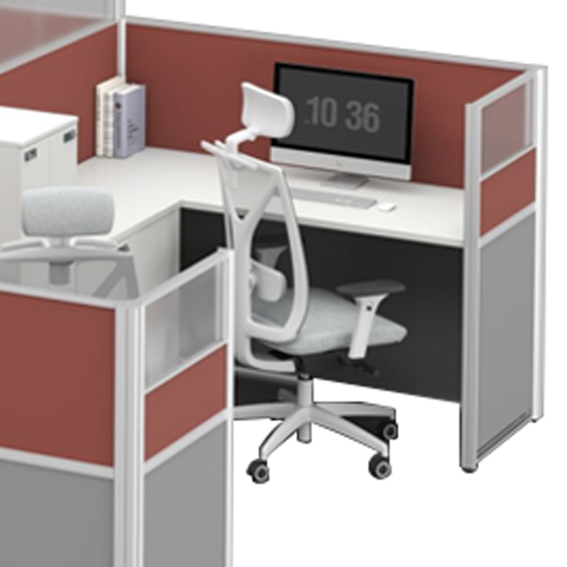 臻远ZYGW-134屏风工作卡位职员桌主管经理办公桌组合含活动柜高清大图