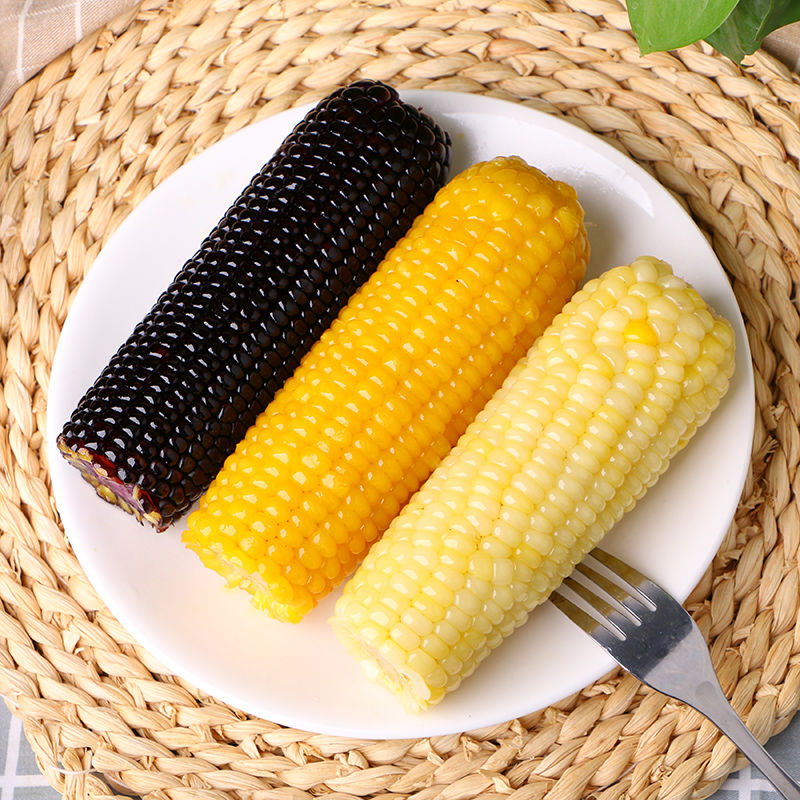 玉米新鲜真空包装香甜粘糯即食小黑玉米棒苞米批发粗粮代餐小棒白6黄3