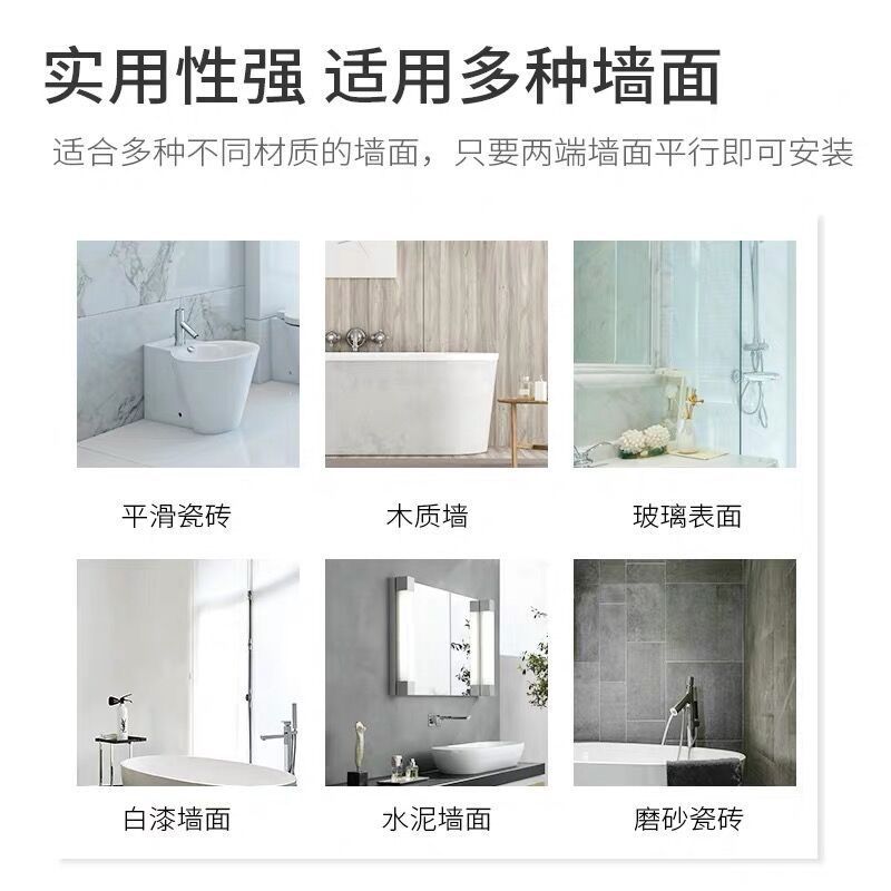 免打孔晾衣杆阳台晾衣架伸缩杆卧室衣柜杆窗帘杆浴室浴帘杆毛巾架|130-240cm【标准22管径】