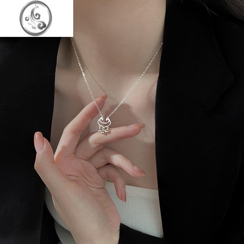 JiMi[]925银银平安锁项链2023年新款女春锁骨链小众长命锁图片