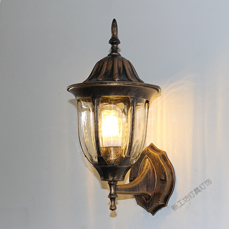 苏宁放心购 入户大壁灯 外墙壁灯 防水 户外欧式复古LED创意室外阳台走廊别墅庭院灯具 楼梯过道墙壁灯 古铜小宫庭壁灯