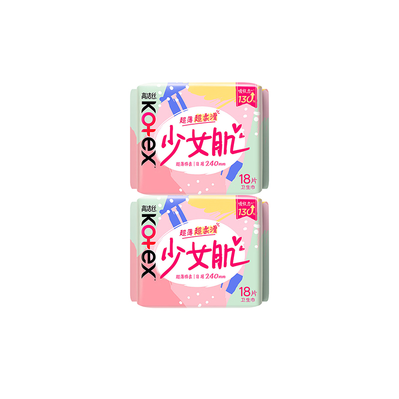 高洁丝 少女肌日用卫生巾组合240mm18片*2包