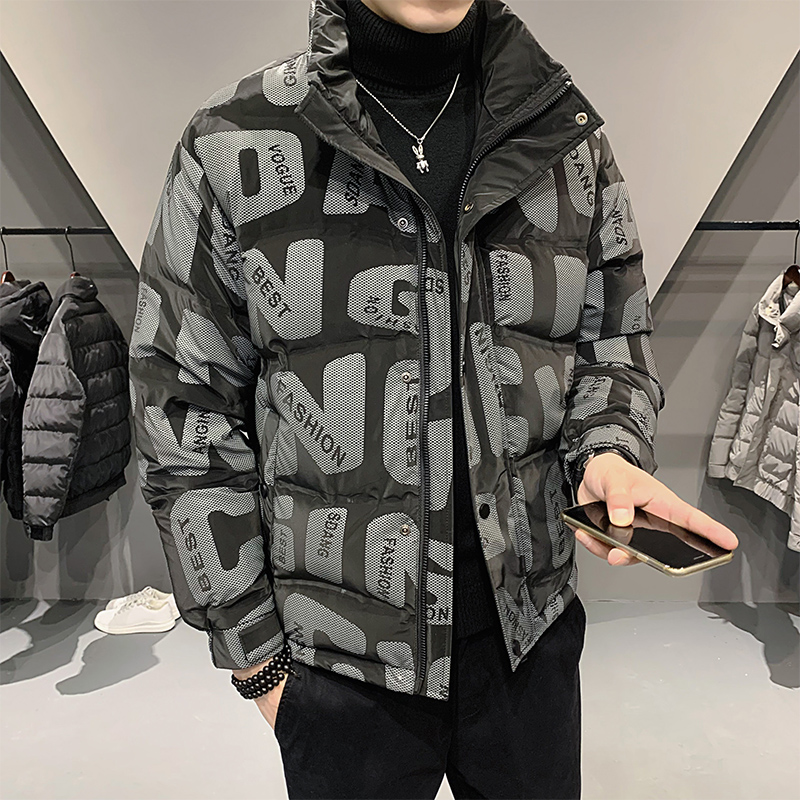羽绒服男士新款冬季加厚款潮流帅气潮牌灰鸭绒冬装羽绒服外套 HOUQIYE