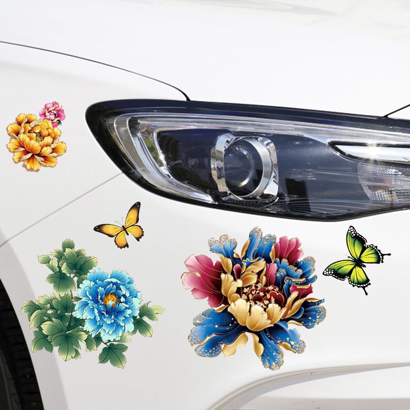 汽车贴纸车外装饰贴画遮挡划痕创意车身贴3d立体遮盖刮痕防水车贴富贵