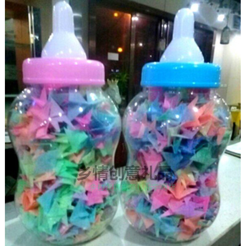 特大号奶瓶存钱罐创意圣诞生日礼舞道具实用儿童可爱网红储蓄罐 三维工匠 特大号蓝色奶瓶[加小鸡存钱罐]