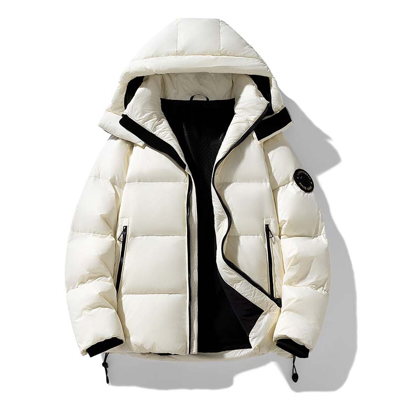 冬季新款羽绒服男士加厚白鸭绒青少年保暖潮牌连帽面包服男装外套
