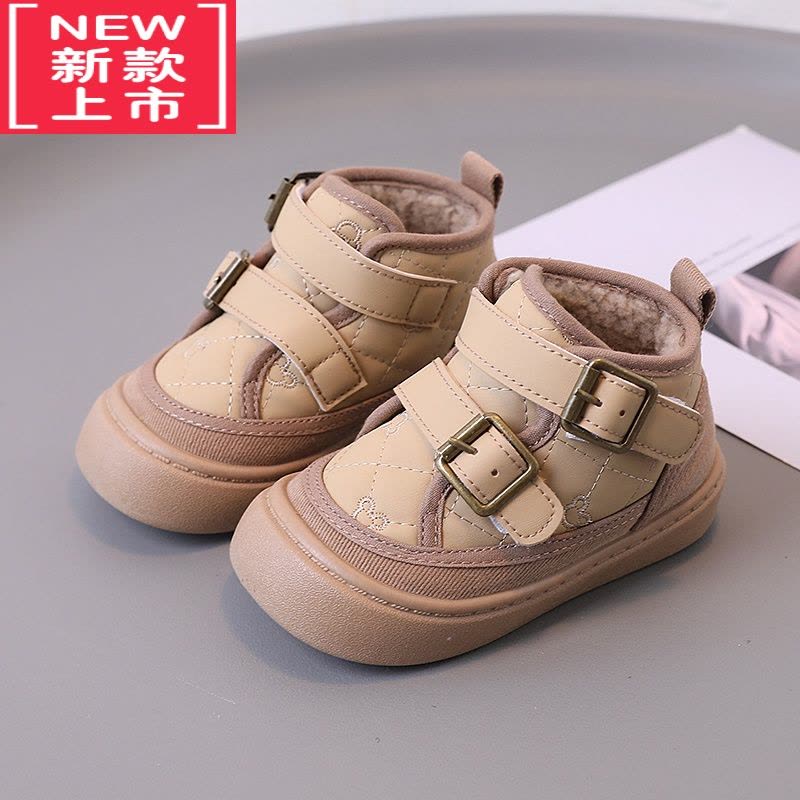 可莉允男童棉鞋加厚加绒雪地靴防滑小童靴子新款女宝宝短靴保暖儿童棉靴图片