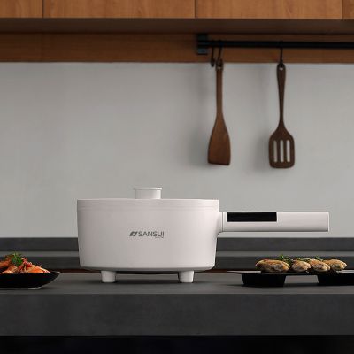 山水(SANSUI)多功能锅电煮锅料理锅家用宿舍小锅旅行热水壶煮面锅小火锅多用途办公室不沾内胆一体锅1.6L礼赠 微电脑多功能锅电热锅