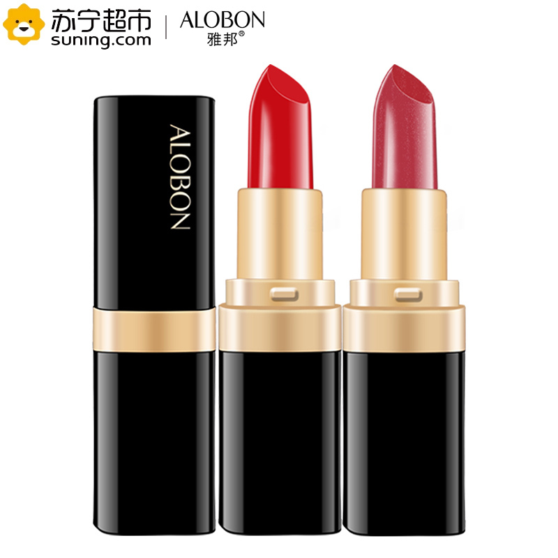 雅邦(ALOBON)晶莹炫色唇膏(10珊瑚红)3.2g(润唇膏 口红 唇釉 持久滋润不易脱色)