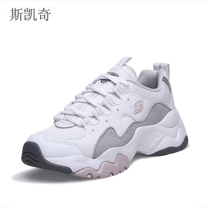 斯凯奇 女厚底增高熊猫鞋 12955-WGPK6 双高清大图