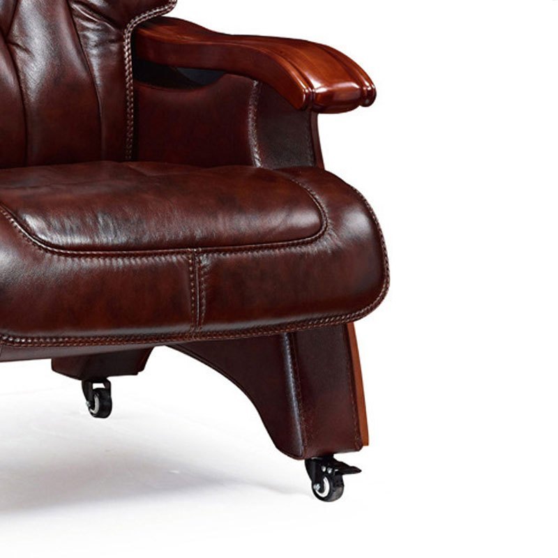 进口牛皮老板椅子可躺真皮椅子办公椅子大班椅子经理办公转椅子c7840