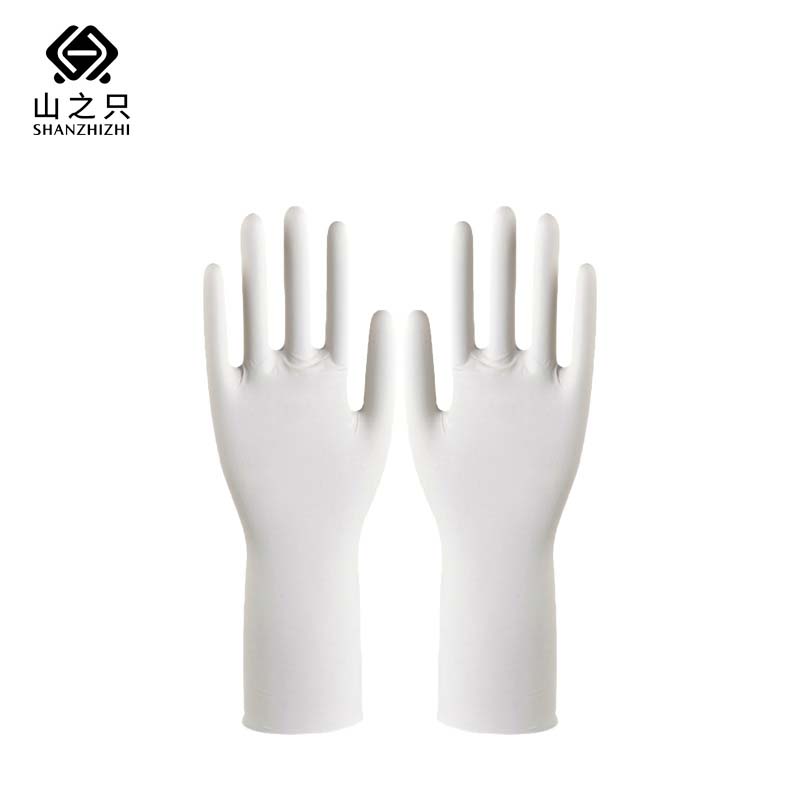 山之只 一次性丁腈手套 白色12寸50只/盒高清大图