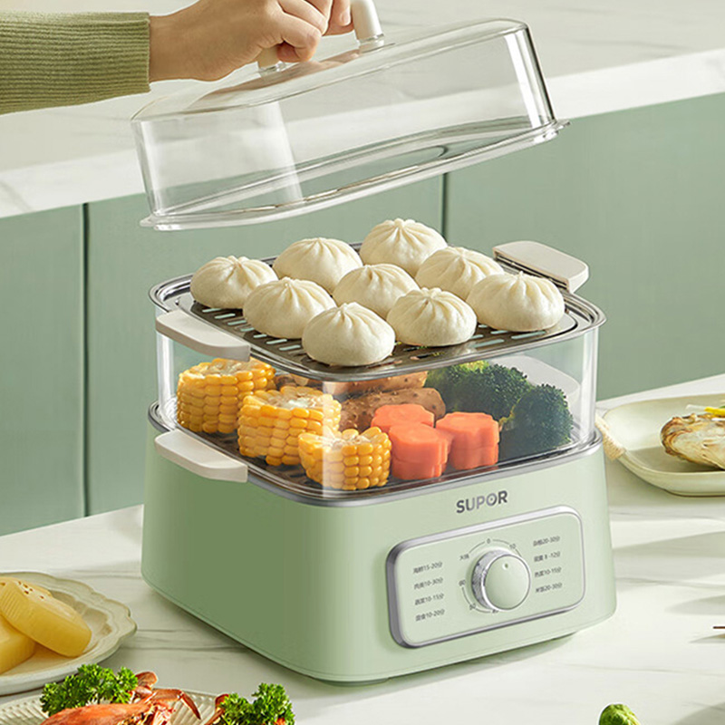 苏泊尔电蒸锅9.3L大容量不锈钢蒸片蒸煮多功能ZN23FK930高清大图