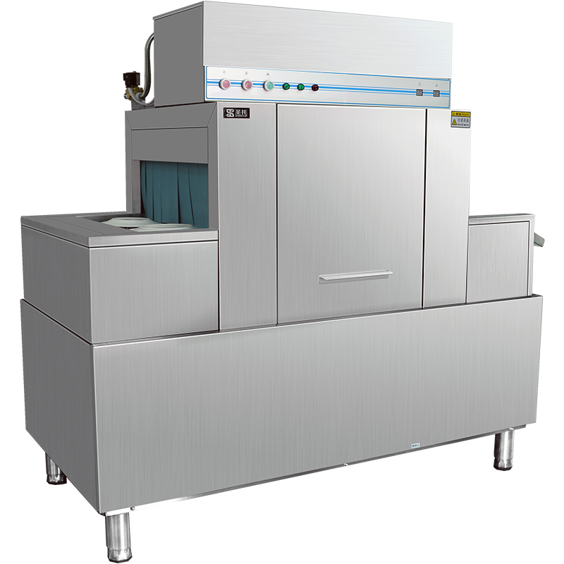 圣托(Shentop)大型单位饭堂平筐式洗碗机 商用大容量不锈钢刷碗机器 单杠双喷淋履带式洗碟机 STW-K16高清大图