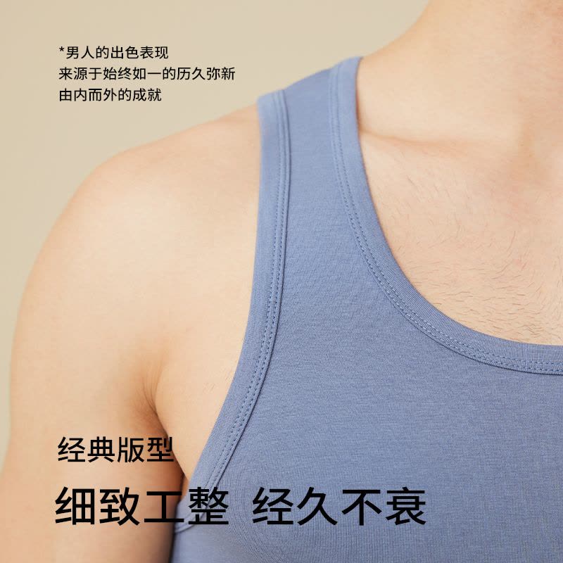 猫人男士背心80S莫代尔棉内衣男士运动健身跨栏四季打底内穿汗衫图片