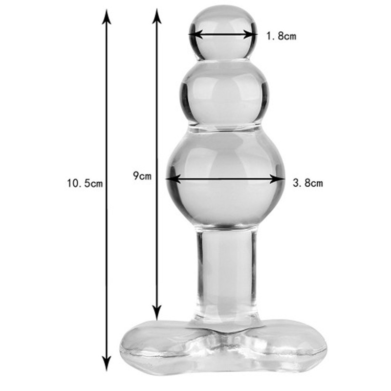 水晶玻璃情用品后庭肛塞性工具菊花刺激夫妻激情透明阳具冰火按摩 金色高清大图