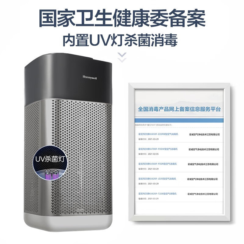 霍尼韦尔(honeywell) KJ620F-T22B 净化器 空气消毒机 除甲醛雾霾细菌 智能音箱空气净化器