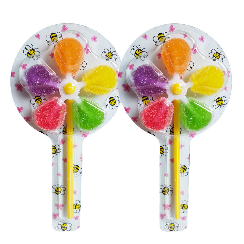乐满屋五彩风车糖水果味软糖12克*30支-10支儿童节糖果礼物棒棒糖 10