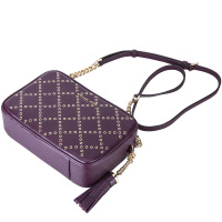 MICHAEL KORS 迈克·科尔斯 MK女包 GINNY系列紫色皮质女士单肩斜挎包