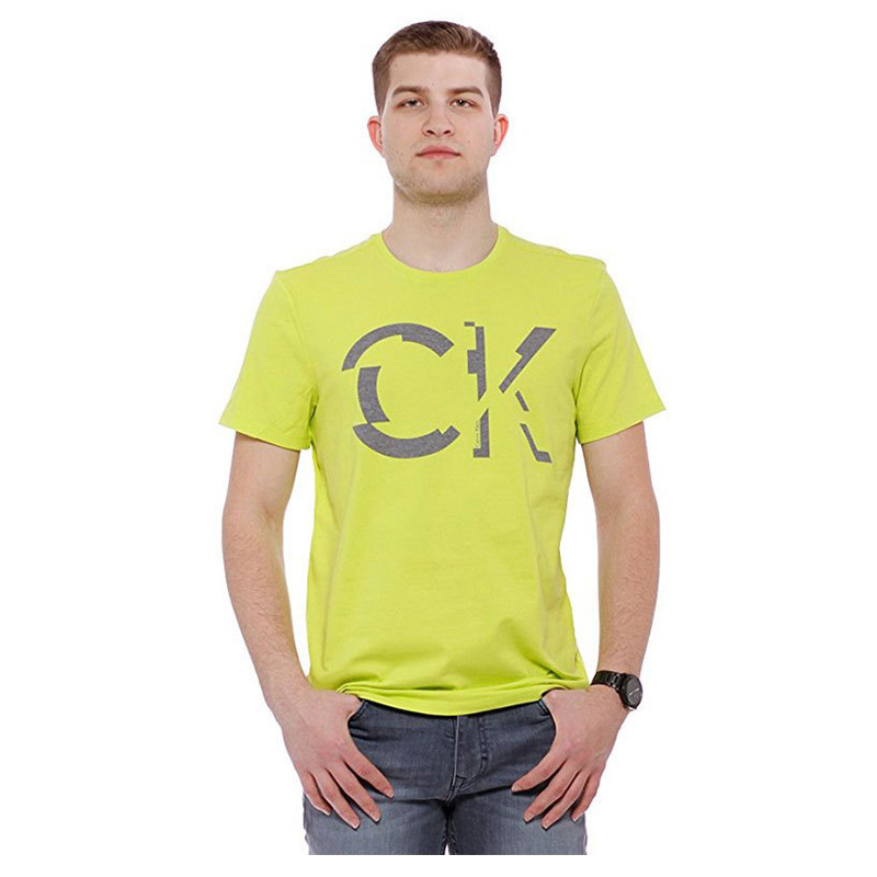 卡尔文·克莱恩(Calvin Klein) 403K242 男士圆领棉质纯色胸口大LOGO短袖男夏季 男装 修身ckT恤