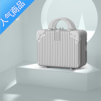 封后手提箱小行李箱女密码化妆箱14寸小型轻便旅行箱配件迷你收纳包 14寸 银灰色