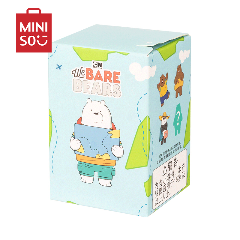 名创优品(miniso) 咱们裸熊系列去旅行盲盒摆件(混)创意玩偶