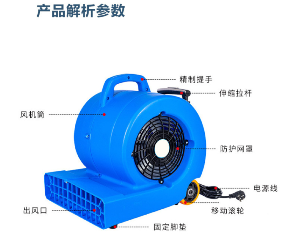 鼓风机商用强力地面吹干机手提款750w高清大图
