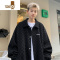YANXU外套男2023年oversize美式高街复古hiphop潮牌痞帅大码夹克