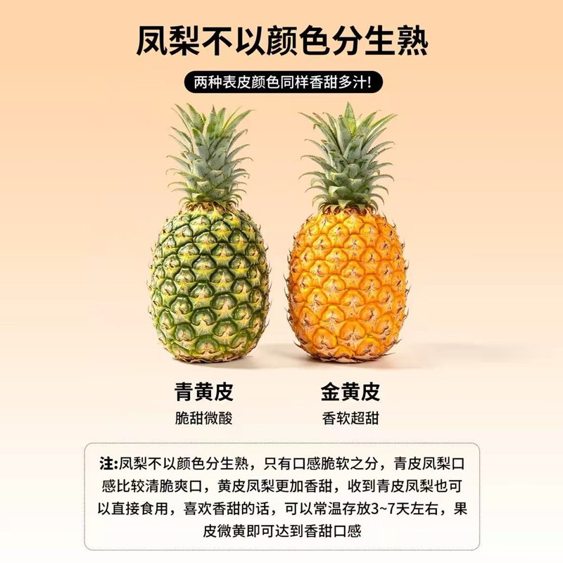 礼盒装[熊猫鸟]海南金钻凤梨 净重4.5斤 2个 大果 当季新鲜水果 酸甜多汁 产地精选高清大图