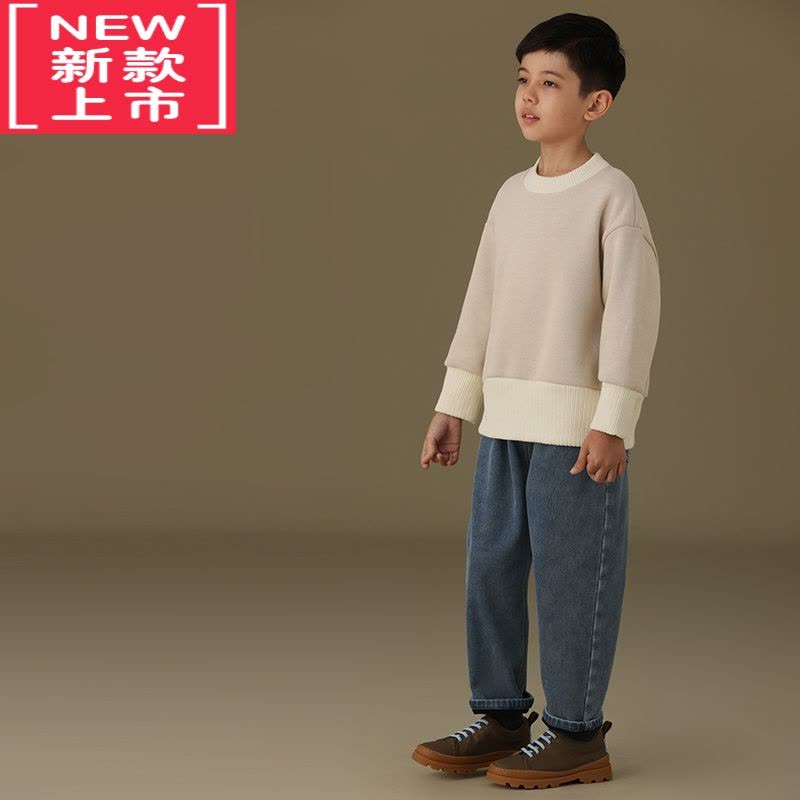 可莉允童装22冬季新品黑科技奥利绒聚热保暖锥形裤亲子款休闲牛仔裤保暖裤图片