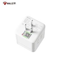 公牛(bull)GNV-UD2102白色无线两插位魔方插座带usb转换器多孔无线插排板多插位多功能插头分插器