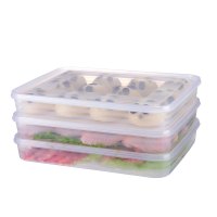 趣涉家居 水饺盒不分格速冻饺盒冰箱保鲜收纳盒密封冷冻饺子盒通用简约家居器皿饺子保鲜盒家用生活日用
