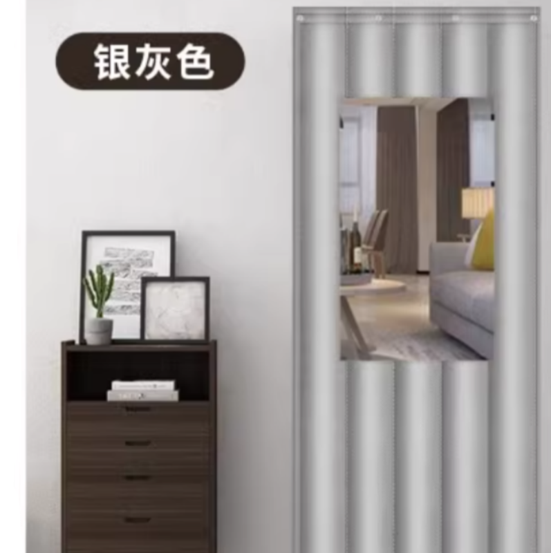 加厚棉门帘 3.3x1.24mx2厚度3cm 居中可视 面料:A1680 银灰色 货期2周高清大图