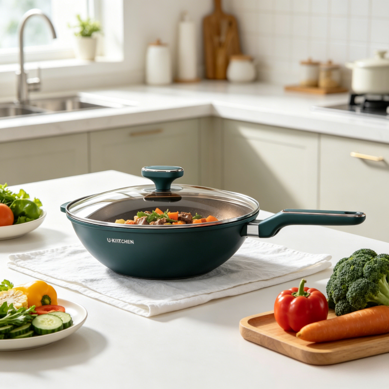 U-KITCHEN不粘锅家用炒锅不跑油炒菜锅无涂层燃气电磁炉通用32cm XST-3212高清大图