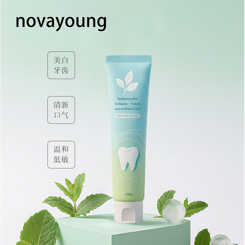 NovaYoung N1024亮白护龈牙膏薄荷香型 150g 牙膏 (计价单位:支) 蓝绿色高清大图