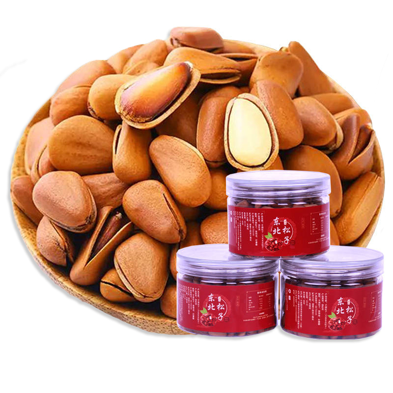 东北开口松子超大颗手剥休闲零食坚果炒货250g/罐(净重150g/罐)
