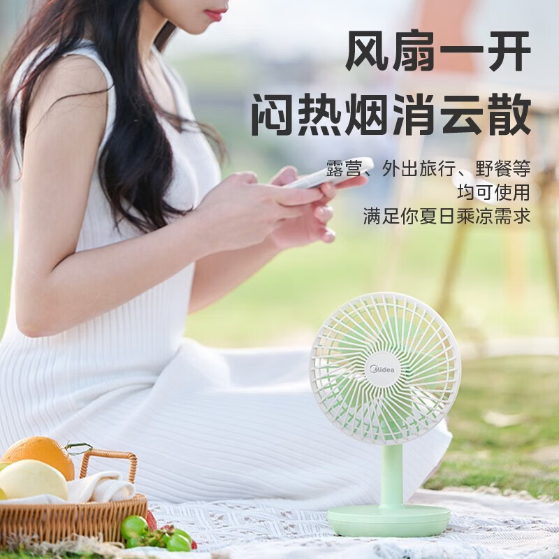 美的(Midea)电风扇家用风扇空气循环扇桌面小风扇手持迷你电扇便携小型宿舍轻音节能台扇 [台挂两用]TDG12B高清大图