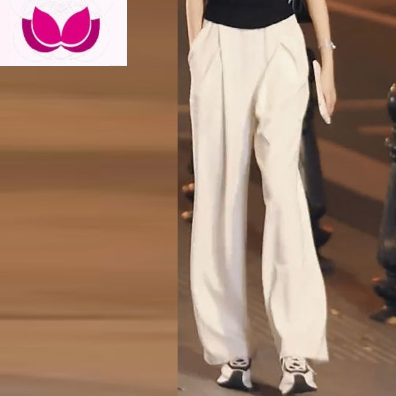 七斓时尚轻熟风套装女夏季修身显瘦V领上衣高腰百搭垂感阔腿裤套