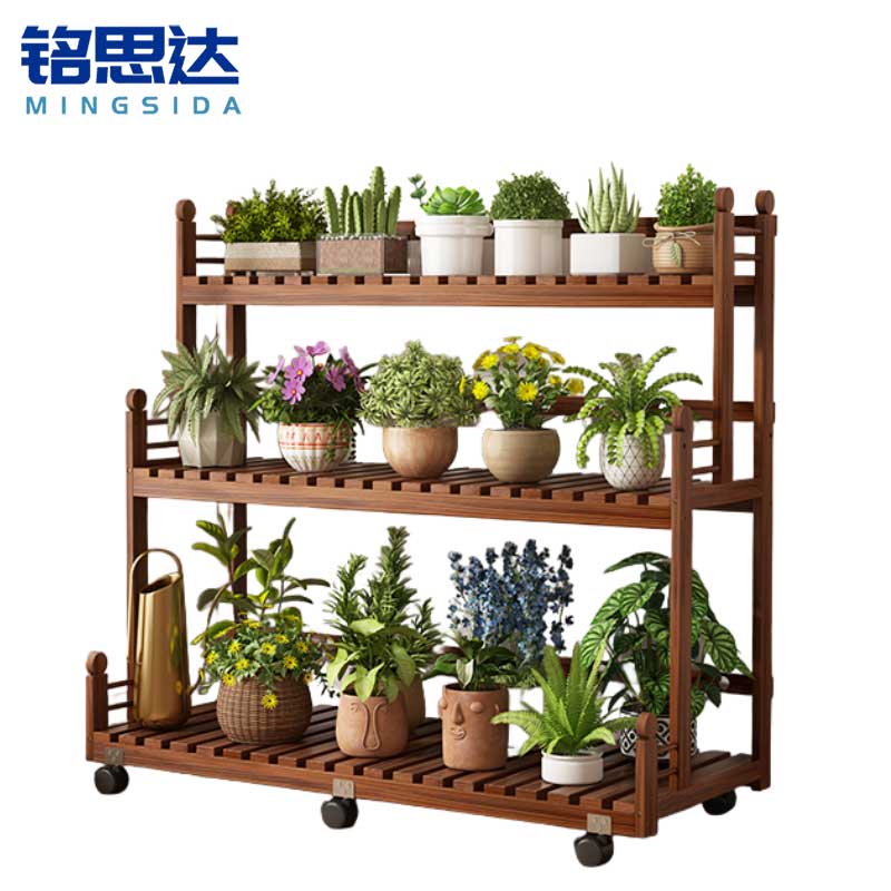 铭思达可移动花架三层100cm个高清大图